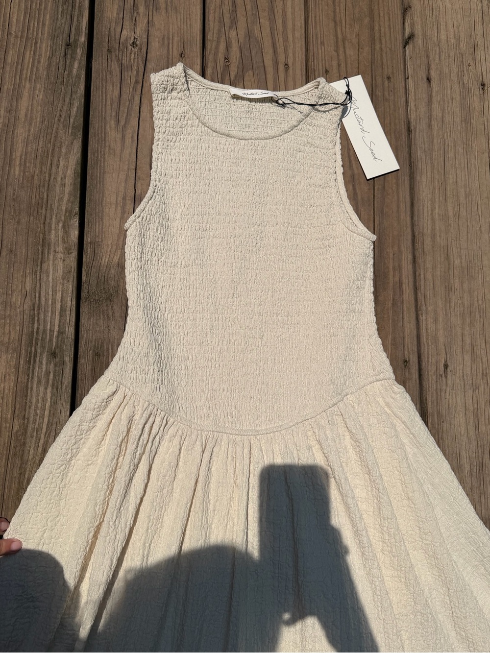 Mustard Seed Cream Textured Dress - Picture 2 of 5